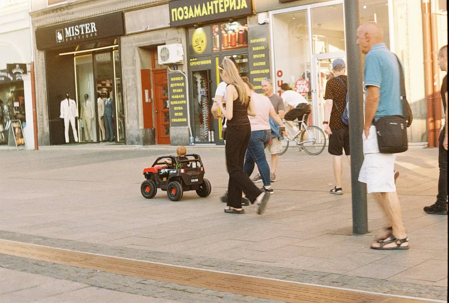 Kid Driving on the Sidewalk